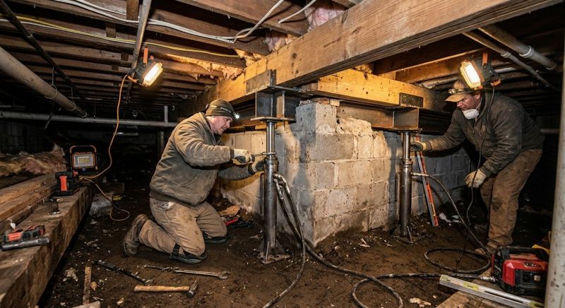 Basement Foundation Repair in Brook Park, MN