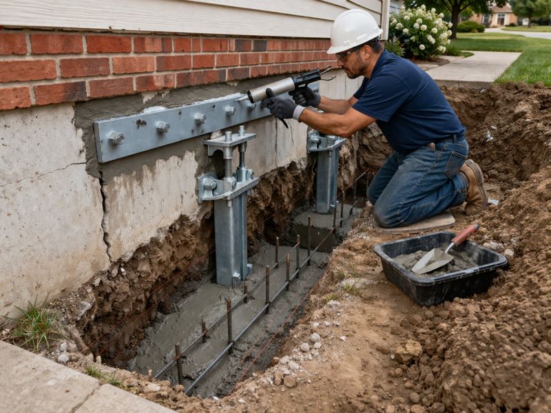 Sinking Foundation Repair in Brook Park, MN